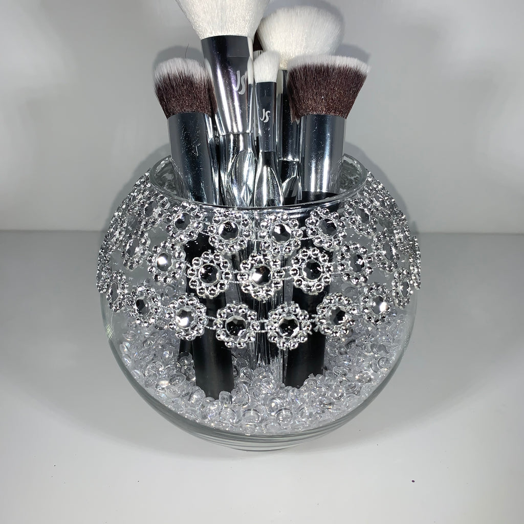 Glam Makeup & Brush Holders. Bling Jars For Makeup & Brushes